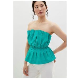NWOT Anthropologie Green Ruffle Top